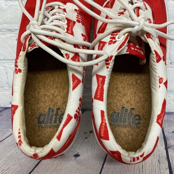 Alife Shoes Budweiser Sneakers Men Size 9.5 Red White Bud King of Beers - Picture 7 of 11